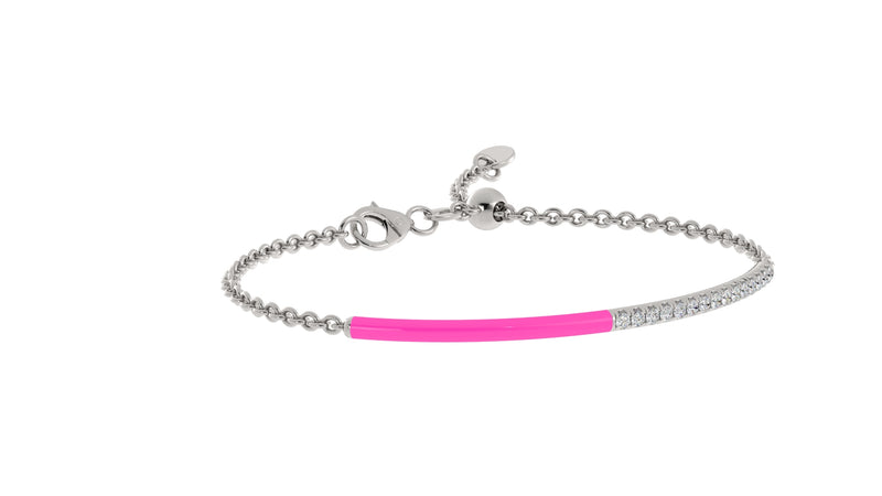 14k White / Neon Rosa