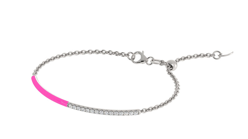 14k White / Neon Rosa