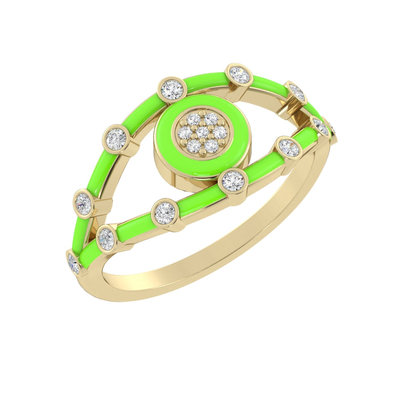 14k Yellow / Neon Verde