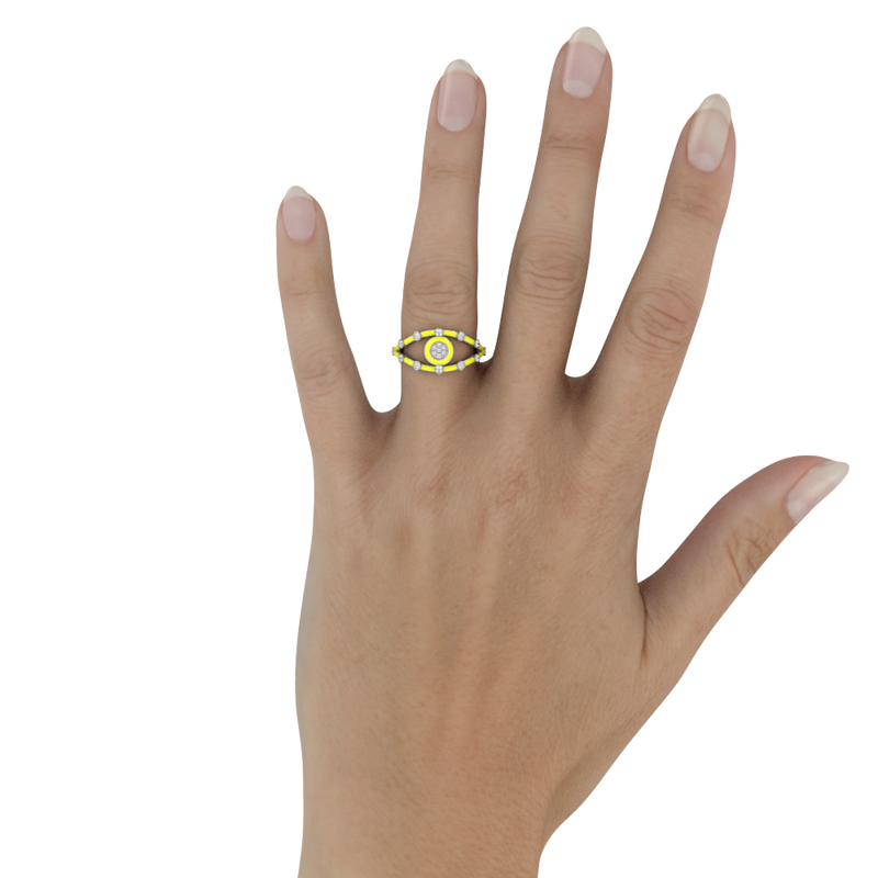  14k White / Neon Giallo