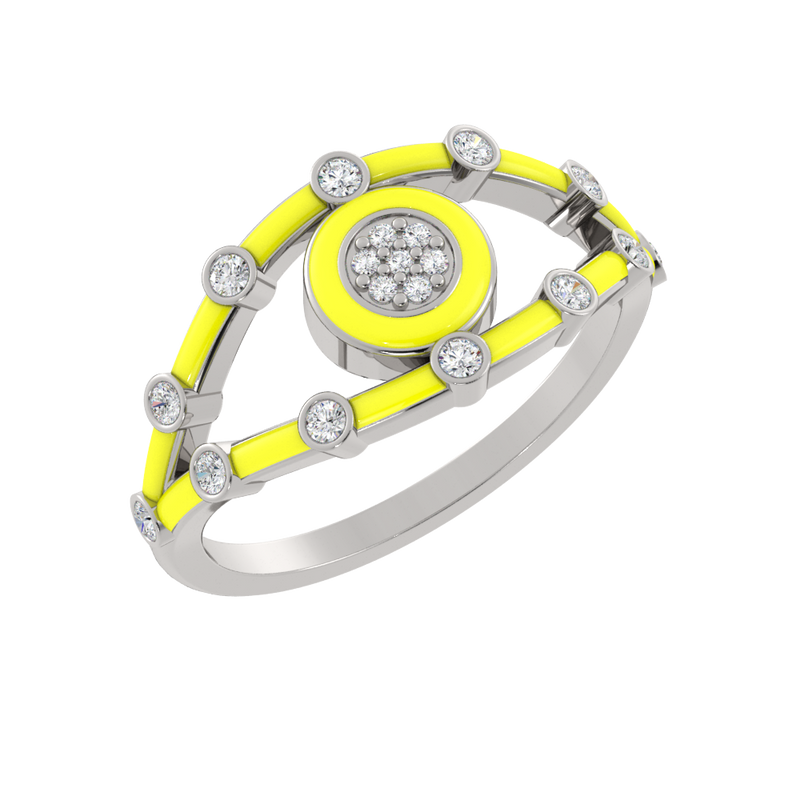  14k White / Neon Giallo