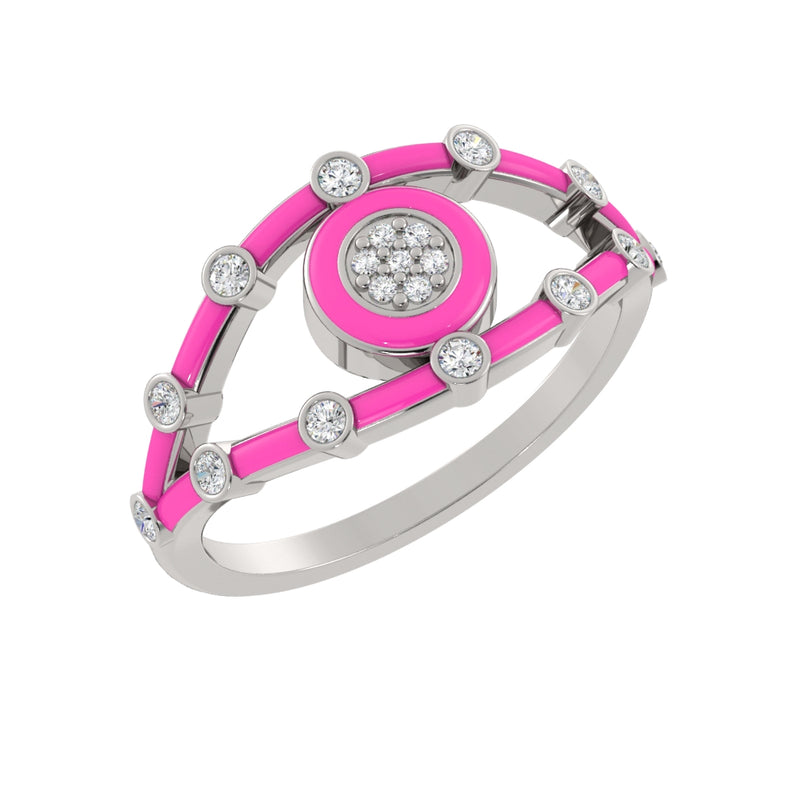 14k White / Neon Rosa