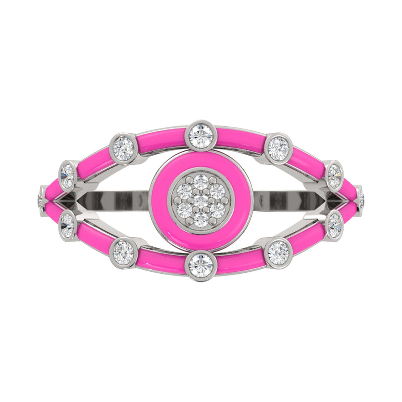 14k White / Neon Rosa