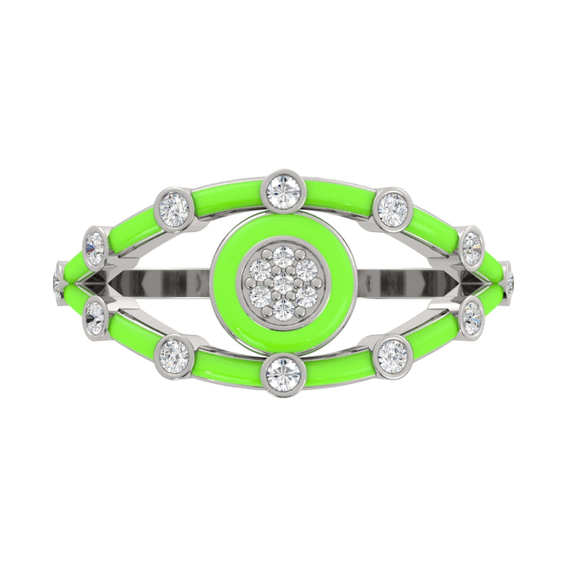 14k White / Neon Verde